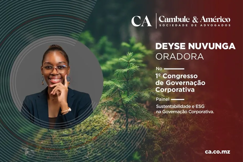 Deyse Nuvunga oradora no 1.º Congresso de Governação Corporativa.