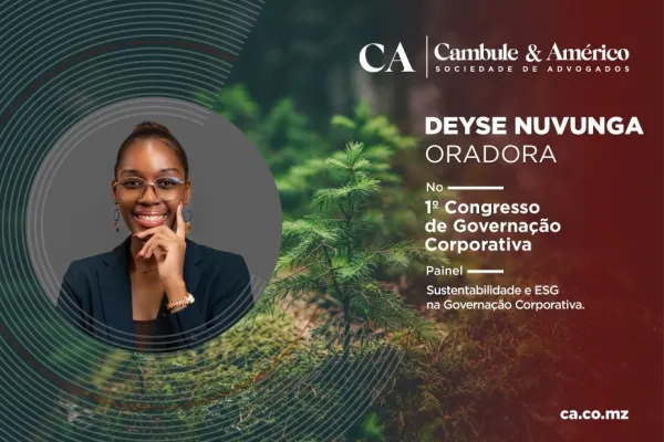 Deyse Nuvunga oradora no 1.º Congresso de Governação Corporativa.